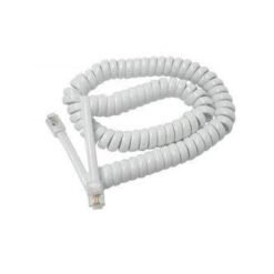 Cable armado TE espiral 1M+1M RJ9 4p 8M BLA