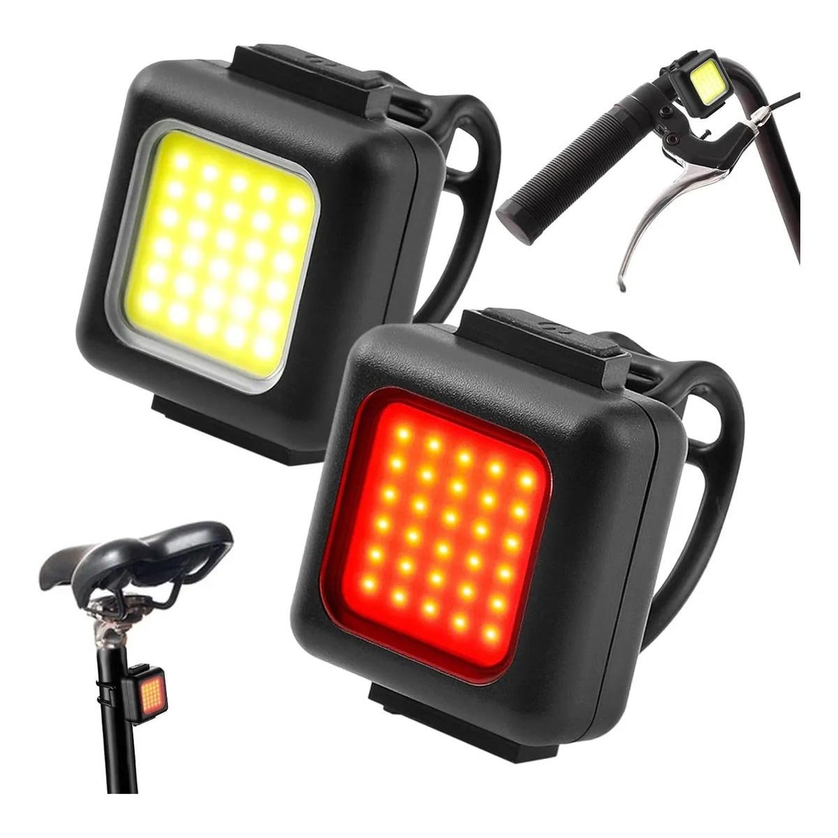 Luz led COB p/bici delantera y trasera