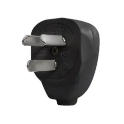 Ficha domic 2x10A+T Mach 90° p-plana NEG