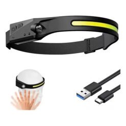 Linterna LED Vincha c/sensor recargabl USB